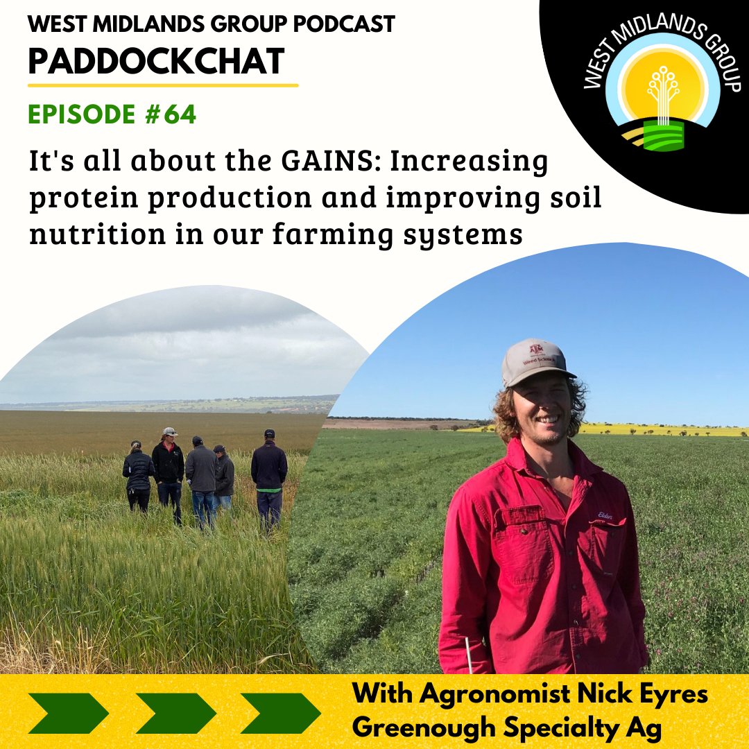WMG_WA's tweet photo. In this episode of #paddockchat we speak with agronomist Nick Eyres about starting his own agronomy biz &amp; how it has allowed him to expand the research side of his role. We discuss increasing protein development  &amp; tackling  #soilhealth issues Listen now https://t.co/oRbMLPHpyb https://t.co/1r8hnXrFwC
