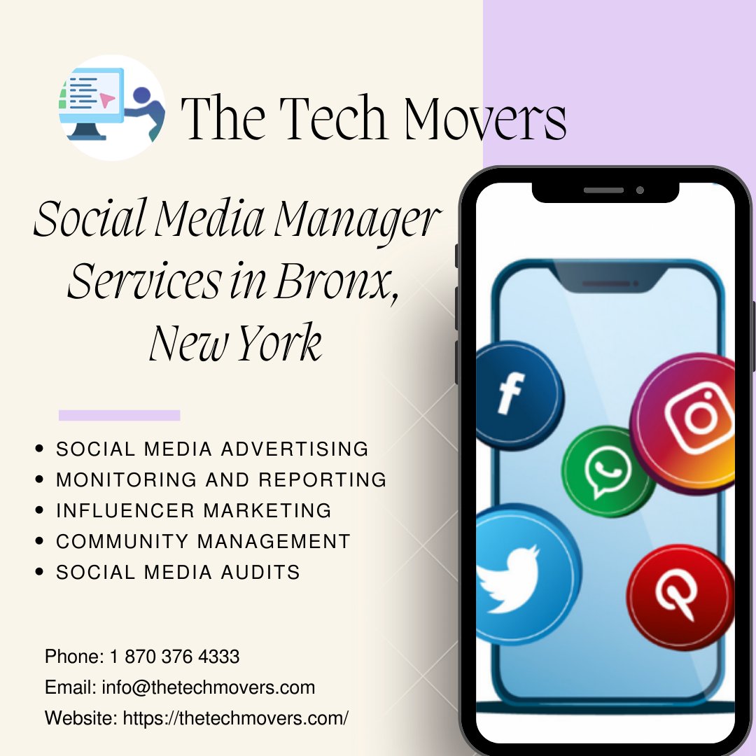 NYCTraductor's tweet image. Social Media Manager Services in Bronx, New York
#virtualassistant2u #websitedesignerinlagos #WebsiteDesigningCompany #WEBSITEDESIGNS Phone: 1 870 376 4333 Website: thetechmovers.com GMB: tinyurl.com/thetechmovers Address: 6185 West Rd. Suite 51, Mount Pleasant Arkansas 72561