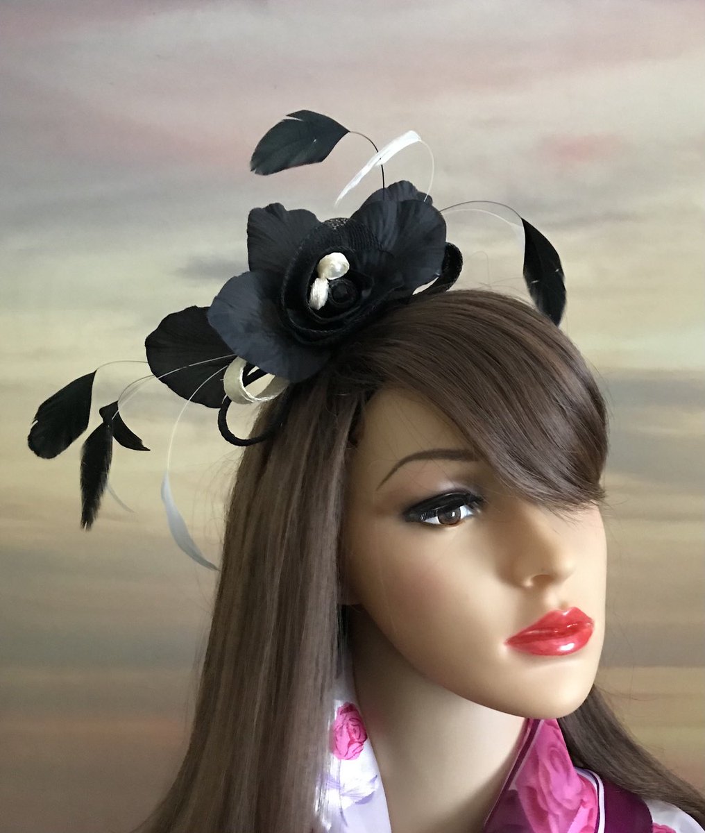 Excited to share this item from my #etsy shop: Black and stone fascinator with feathers on an Alice band summer / wedding / garden party / Derby #black #wedding #formalevent #fascinator #stone #fauxpearls #feathers #church #gardenparty etsy.me/3V6Jbop