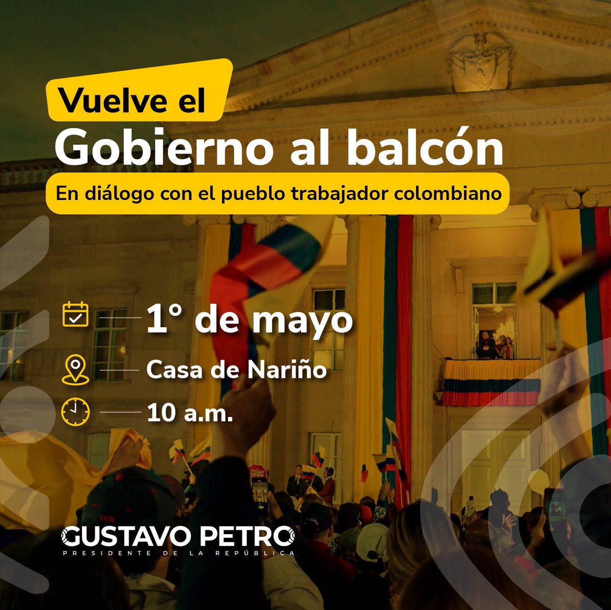 laurisarabia's tweet photo. ¡Vuelve el presidente @petrogustavo al balcón! https://t.co/pfbZ5Ievir