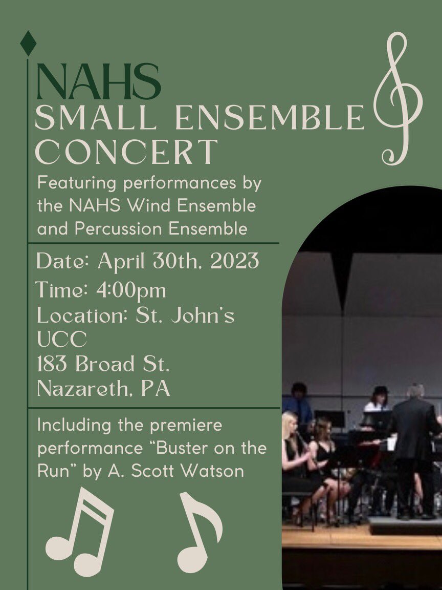 Considering the weekend’s weather forecast, surely you will need something to brighten your Sunday - we have just the answer!  We will see you at our 2023 Small Ensemble Concert, “Old Friends and New”…including the premiere performance of Buster on the Run!