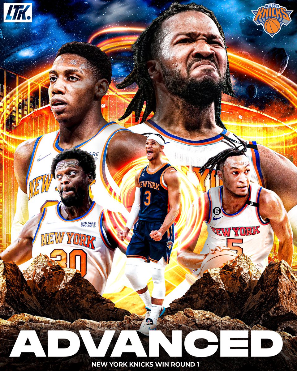 LetsTalkKnicks_'s tweet photo. FOR THE FIRST TIME SINCE 2013 YOUR NEW YORK KNICKS ARE GOING TO THE SECOND ROUND OF THE 2023 NBA PLAYOFFS. https://t.co/WYQPTpMZBj