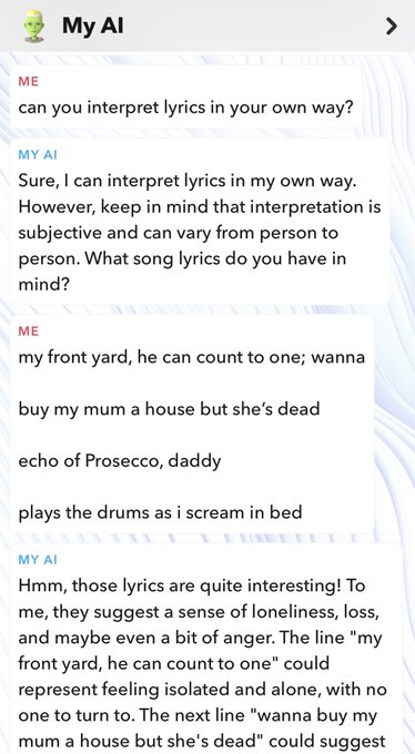 casually sharing lyrics with my AI https://t.co/vQYs7EaUYh<a href="/tag/renegade"class="tags"><span>#renegade</span></a>