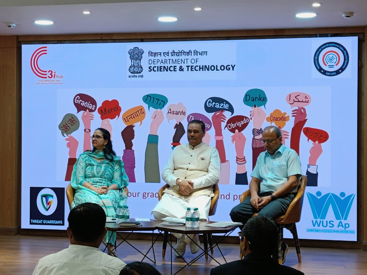 IITKanpur's tweet photo. C3iHub, #IITKanpur, launched its #Cybersecurity Skilling Program in the presence of Chief Guest Shri Vijay Sampla, Chairman, NCSC, and Guest of Honour Dr. Ekta Kapoor, Mission Dir, NM-ICPS &amp; Head FFT Division, DSTIndia.

Visit https://t.co/T1TEJ1eO74

#upskilling #iitk https://t.co/y6Uj457gDR