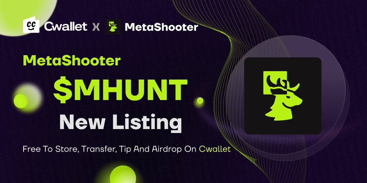 🚀It is a great pleasure for us to list MetaShooter $MHUNT and reach the strategic partnership with the first decentralized blockchain-based hunting Metaverse @MetaShooter_gg Now you can SAFE & FREE transfer, airdrop with various crypto tools with your #MetaShooter on #Cwallet!…