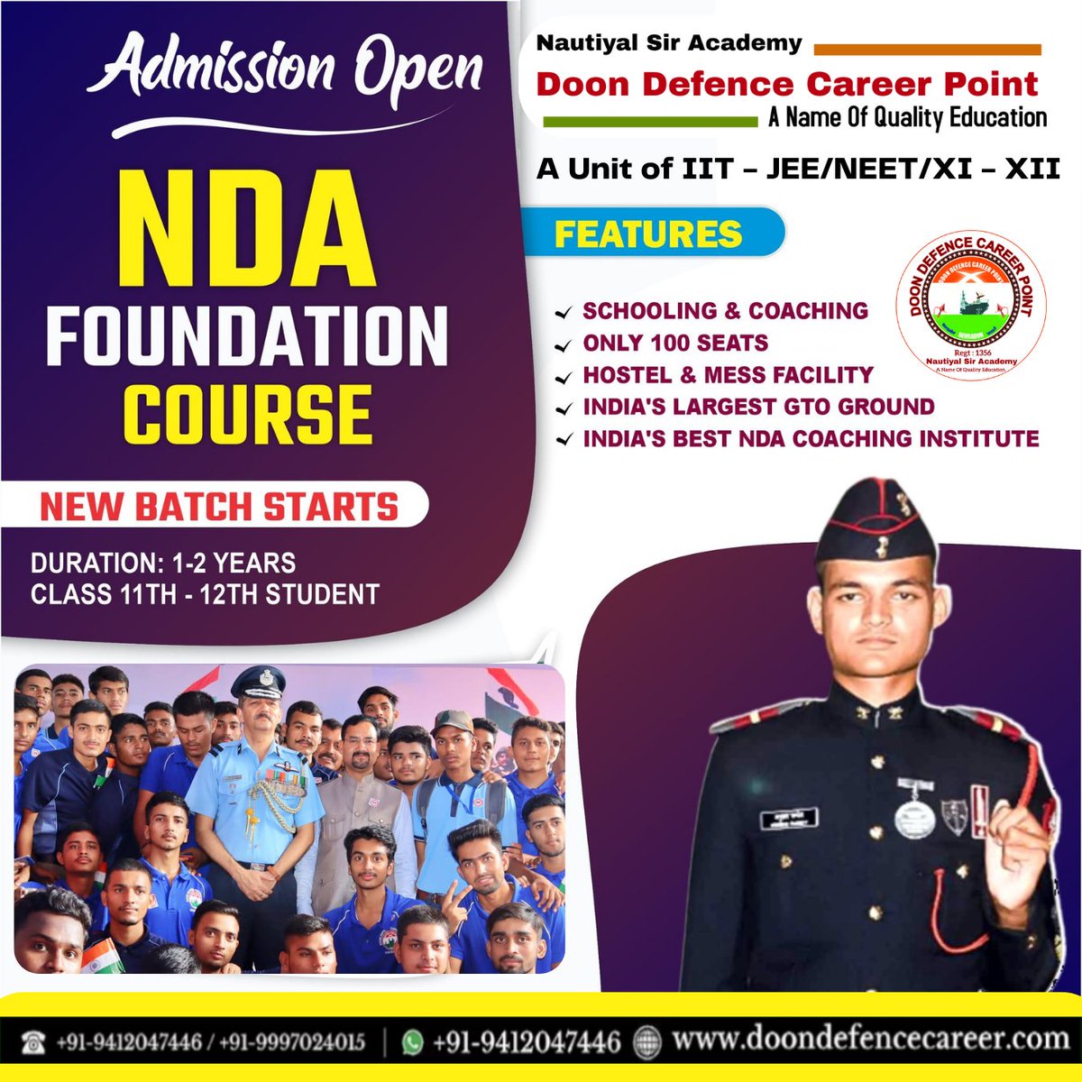 DoonDefenceCP's tweet photo. BEST NDA FOUNDATION COACHING IN INDIA
Doon defence Career Point Institute is one of the Best NDA Foundation coaching in India .
Doon Defence Career Point is the Best NDA Foundation coaching in India India. https://t.co/Ap76ypFxhL