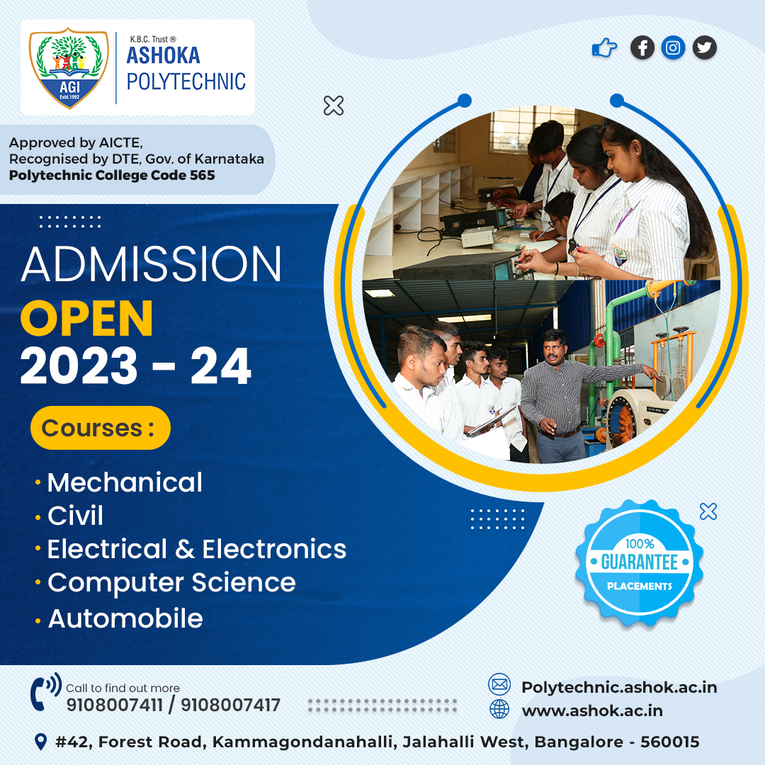 ashok_goi's tweet image. Admissions open 23-24
Enrol soon!!
#ashokpolytechnic
.
.
#ashok #ashokgroupofinstitutions #learn #safety #carefull #days #school