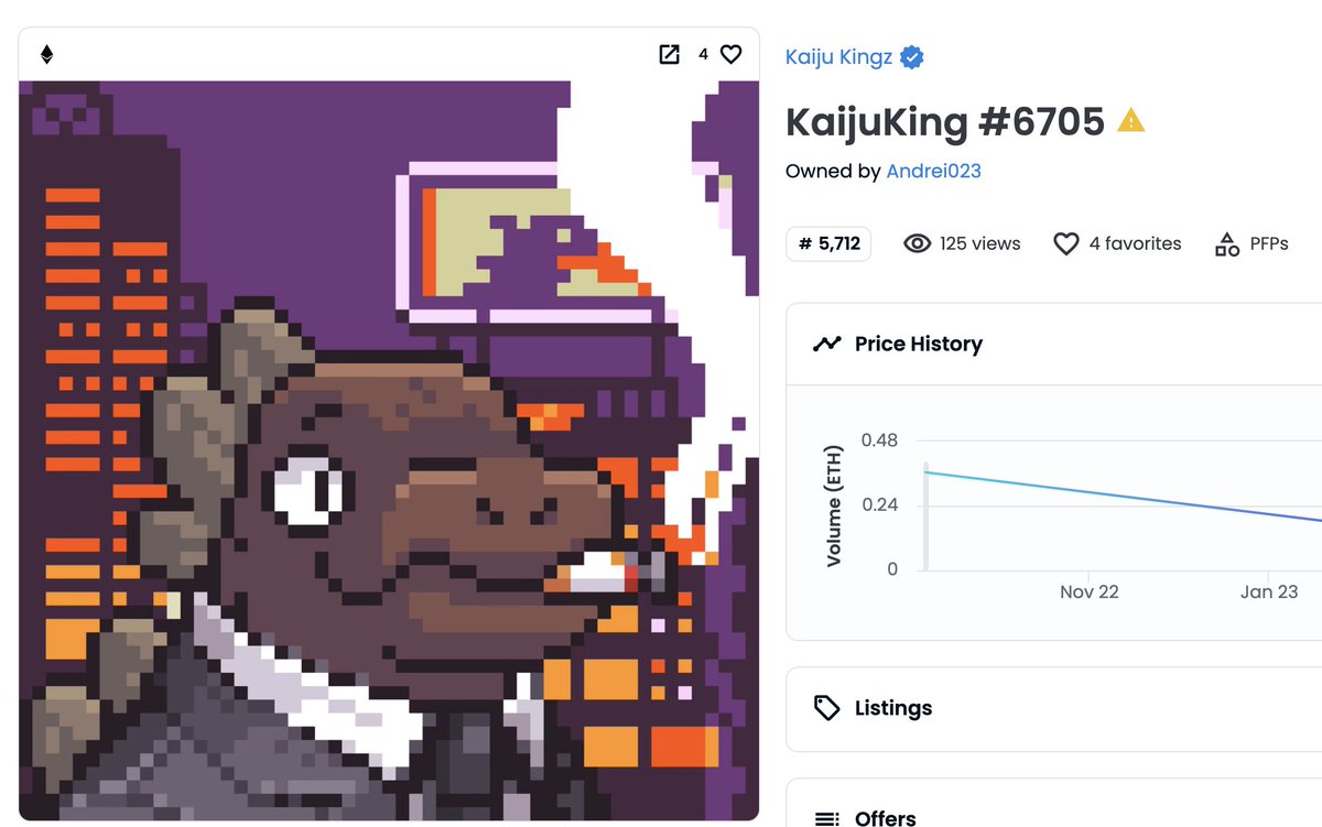 apple2yeon's tweet photo. Just so sad that I lost my baby kaiju this morning to the hackers. 
I can't compare my sorrow with others who has lost lots of eth and other valuable NFTs stolen but...
As this was my very first NFT and I met lots of good people through him, I can't get over with this loss... https://t.co/V1M1WJQGOl