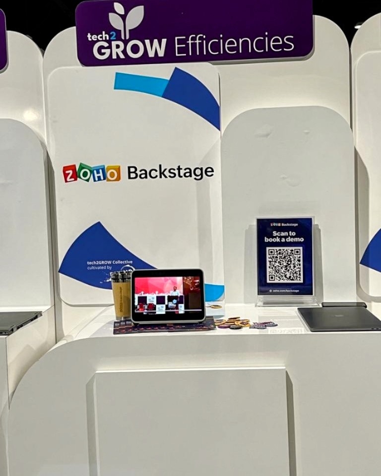 ZohoBackstage's tweet photo. Hey there! Are you going to ETL Vegas? We'd love to meet you and talk about the latest event tech. Come say hi at Stand G9, and let's chat about how Zoho Backstage can elevate your events.

#EventTechLive2023 https://t.co/lwpOv3SpMf