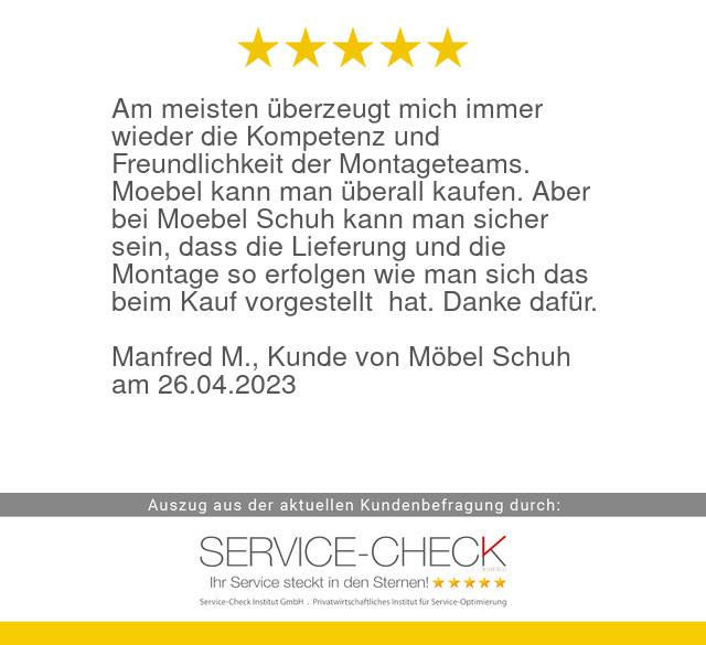 serviceinstitut's tweet photo. Aus aktueller #servicecheck #Kundenbefragung von #MoebelSchuh:
https://t.co/dKFCSujM9G https://t.co/VsclAP0B4Q