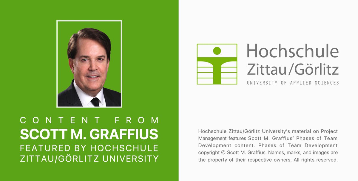 AgileScrumGuide's tweet photo. "Hochschule Zittau/Görlitz Features 'Phases of Team Development' Work by Agilist Scott M. Graffius"
https://t.co/5yMkV7bx1i
#Adjourning #Agile #AgileCoach #HSZG #Forming #Storming #ScrumMaster #Tuckman #TuckmanModel #TuckmanLadder #Teamwork #TeamLeadership #TeamDevelopment #TeamCollaboration #TeamBuilding #Team #ProjectManager #ProjectManagement #PhasesOfTeamDevelopment #Performing #Management #Norming #Leadership #Entrepreneurship #Development #Collaboration #BruceTuckman #ChangeManagement #AgileTradecraft #Agility