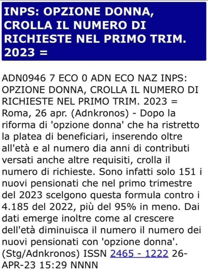 martarossi111's tweet photo. Questo era il vostro obbiettivo @GiorgiaMeloni abrogare opzione donna https://t.co/1PPhRXQEUs