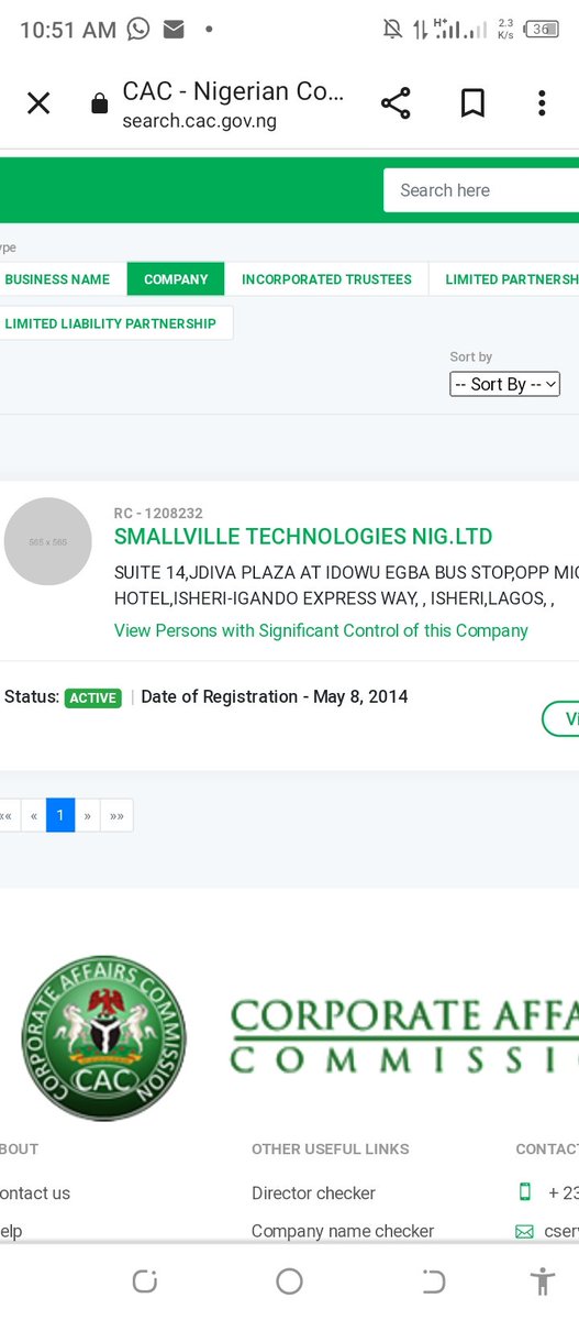 One of the yesterday's evidences turned active, annual returns paid. We have three fresh registrations completed yesterday also: wa.me/2348035824351 Send your requests now DM please!!!
