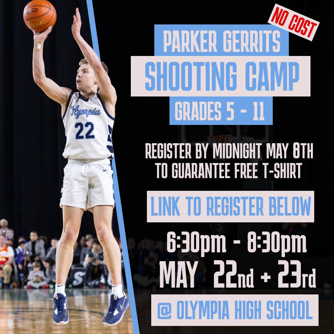 PARKER GERRITS (@parkergerrits) on Twitter photo Looking forward to hosting a free camp for boys and girls in the Olympia Community! <a href="/OlyHoops/">Olympia Bears Hoops</a>
Register here: forms.gle/uaH1NBUbQ6czTt… Looking forward to hosting a free camp for boys and girls in the Olympia Community! <a href="/OlyHoops/">Olympia Bears Hoops</a>
Register here: forms.gle/uaH1NBUbQ6czTt…