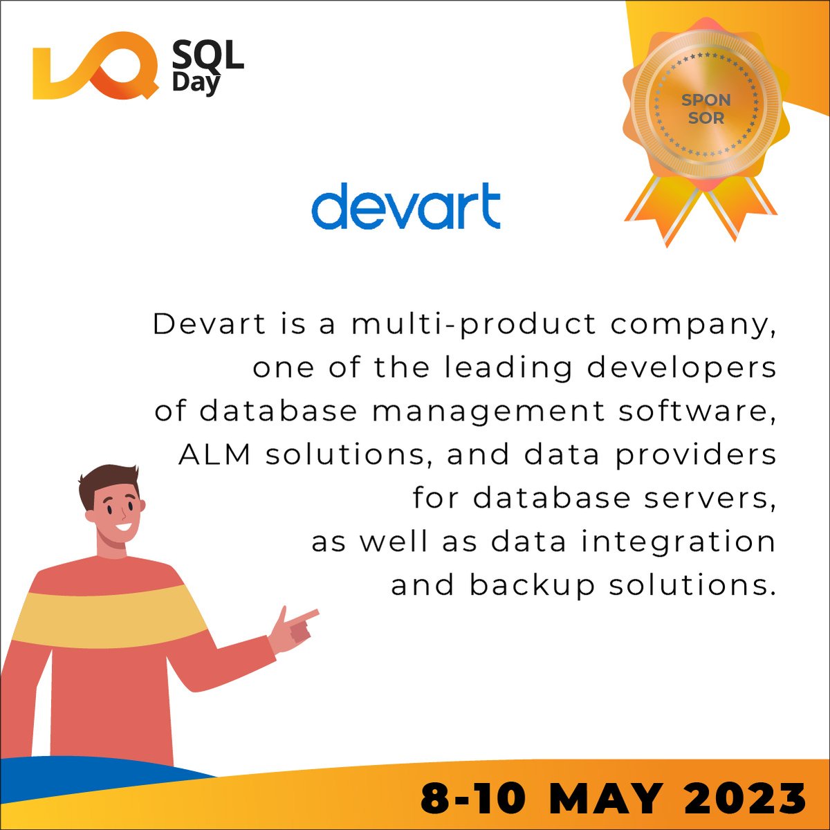 💥 We are excited to announce that Devart has joined us as a bronze sponsor for #SQLDay2023! 💥

Read more about Devart here
👉 devart.com/dbforge/sql/?u…

Thank you for supporting our conference! 🌟

🎫 sqlday.pl
#devart #bronzesponsor #DataCommunityPoland