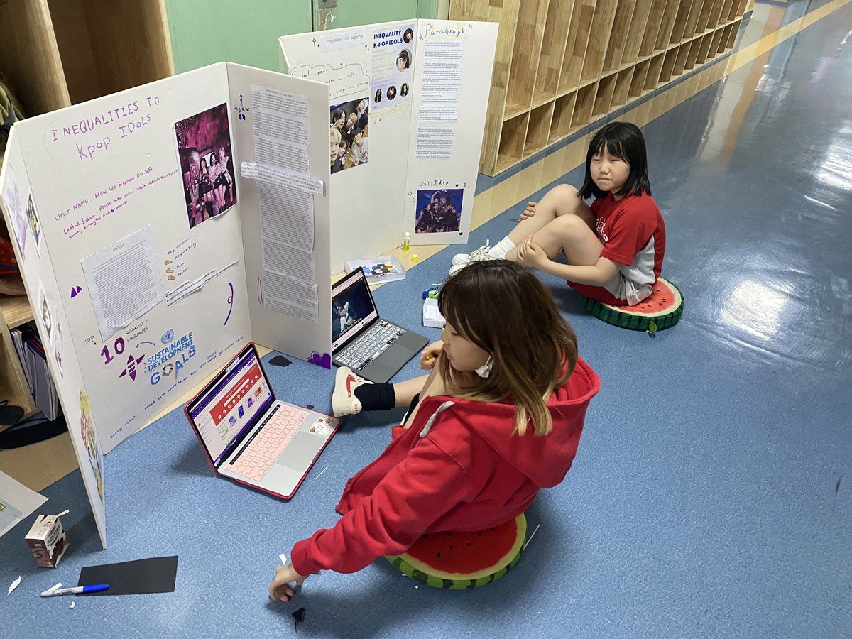 educatorrichie's tweet image. Exhibition is full steam ahead. Students are working extremely hard to get things done before week without walls. #PYPx
