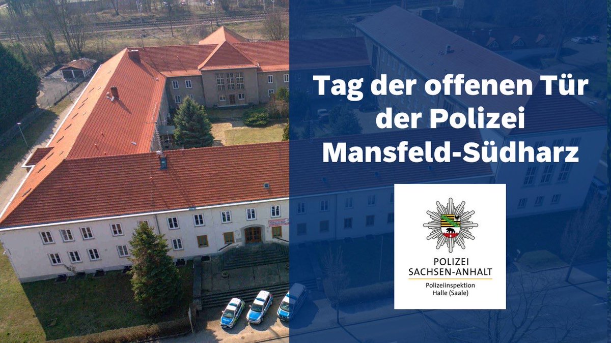 Polizei_HAL's tweet photo. Wir laden ein!
Besuchen Sie uns heute zum Tag der offenen Tür in der Lutherstadt Eisleben.
Ab 09.00 Uhr öffnen wir die Türen von unserem Dienstgebäude in der Friedensstraße!
Wir freuen uns auf Ihren Besuch. https://t.co/qbWNaFYk3I