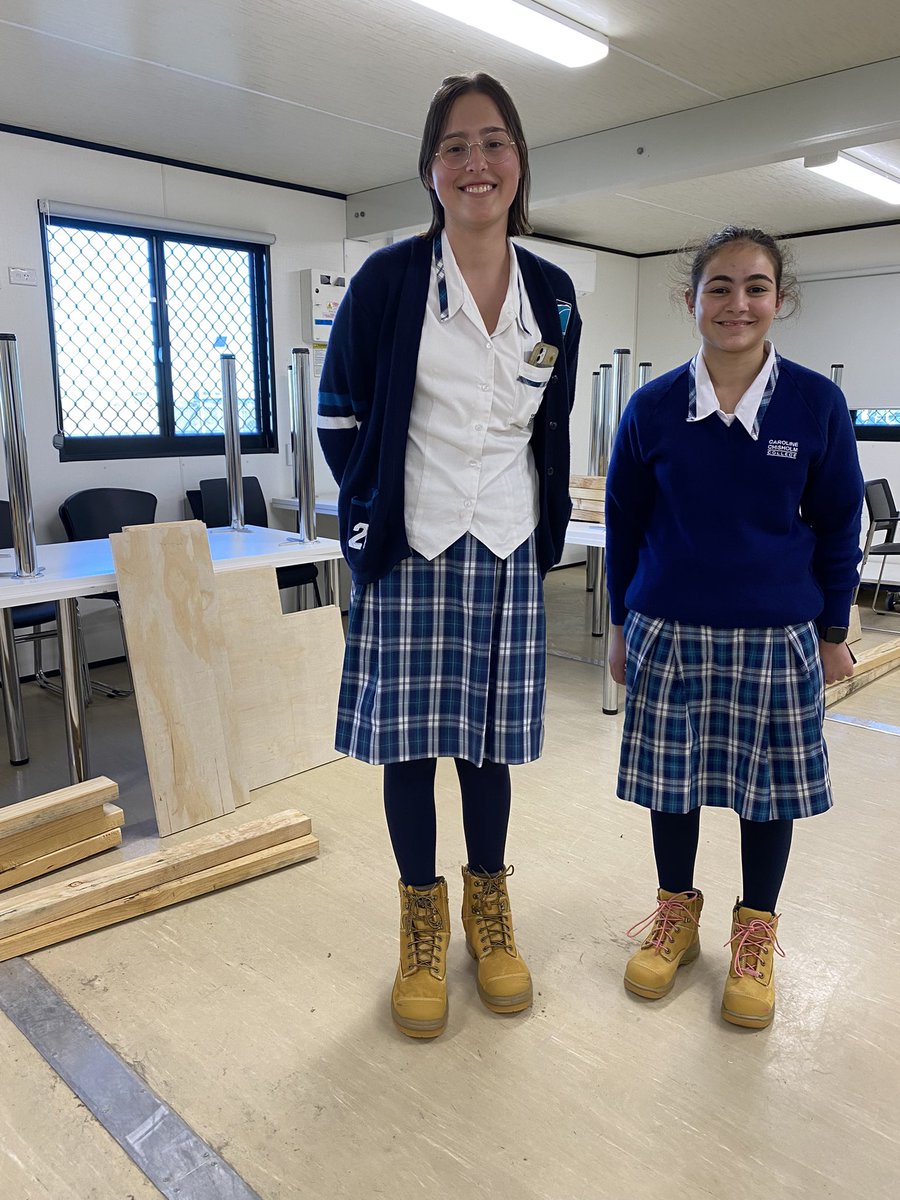 Olivia (Yr 12) and Elisha (Yr 10) have arrived at the @flyWSA Multiplex Site Office for the Jumpstart TRADES program. They were stoked to be gifted brand new steel cap boots as part of their involvement in the program. Rocking those boots girls!! <a href="/CatholicEdParra/">Catholic Schools Parramatta Diocese</a> <a href="/TaniaCairns/">Tania Cairns</a>