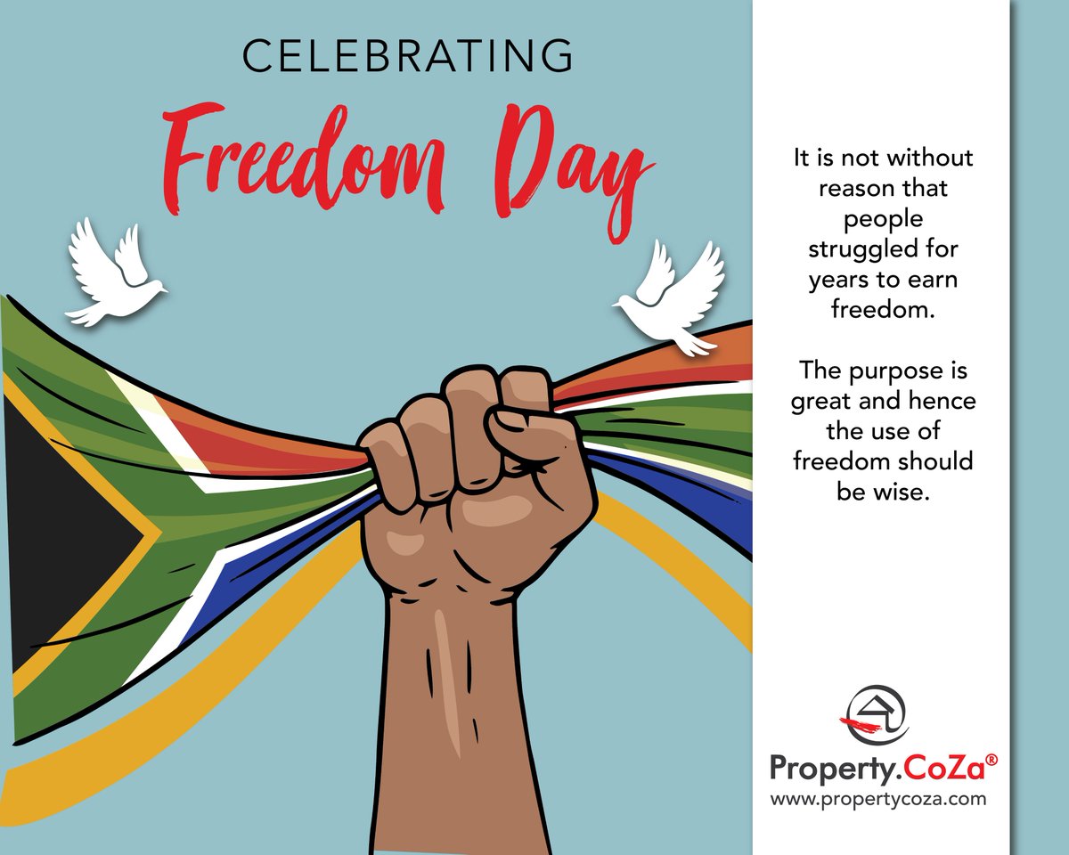 PropertyCoZa's tweet image. #FreedomDay

"It is not without reason that people struggled for years to earn freedom.
The purpose is great and hence the use of freedom should be wise."

Happy Freedom day!

#PropertyCoZa #itsgoodtofeelathome
#property #realestate #freedom
#southafrica #ilovesouthafrica