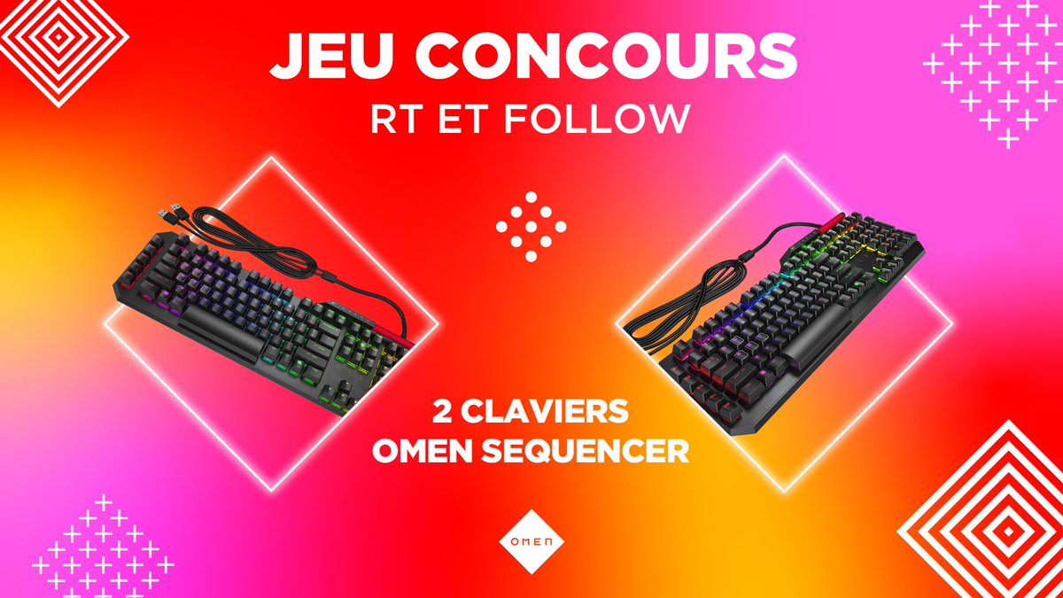 🎁 JEU CONCOURS 🎁

2 claviers OMEN Sequencer (d’une valeur de 119,90€ TTC) à gagner ⌨️

Pour participer :
1️⃣ Follow @OMENbyHP_FR
2️⃣ Retweet le Post

⏳ Fin du concours dimanche minuit.