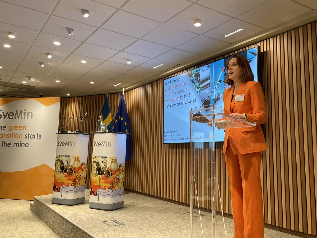 “We have the raw materials, and we can mine these sustainably” 
says State Secretary Sara Modig, at our breakfast seminar here in Brussels. #mining #climatetransition