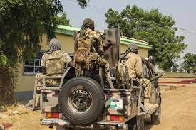pristine_n1's tweet photo. Five soldiers pass away in the Borno blast.

Security sources reported on Wednesday that five Nigerian soldiers were killed when their vehicle collided with a mine that was allegedly put by jihadists.

https://t.co/pPZkzjhn8o https://t.co/Rf9ijYkiJu