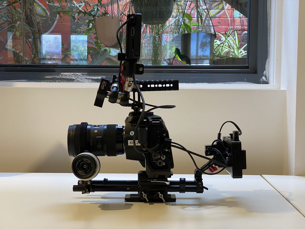 DazzaSA's tweet photo. @byjono Hahaha. Below is my standard day to day run and gun. 6k pro with a sigma 24-70mm and Sigma 18-35mm are my go to lenses and get me out of most situations. Sound wise I have to wireless senheisser LAV mics. This set up with an easy rig or Cinesaddle and you are gold. https://t.co/VhzCI784QO