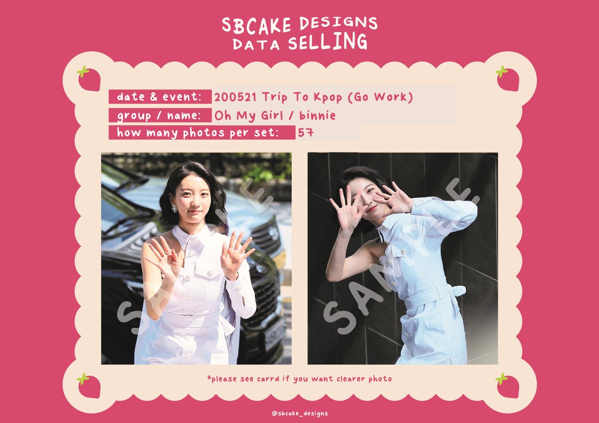 sbcake_designs's tweet photo. ↷ Data Sale! #OHMYGIRL ↶  

➸ 200521 Trip To Kpop 
#Binnie (30 SGD / USD) 
#Arin (30 SGD / USD) 
#Hyoung (30 SGD / USD)

!! all for 75 SGD / USD !!  

⤷  https://t.co/p3ebSwKZsC 

#데이터 #대리찍사 #댈찍 #데이터 #DATA #오마이걸 #효정 #승희 #비니 #아린 https://t.co/6ppileacCJ