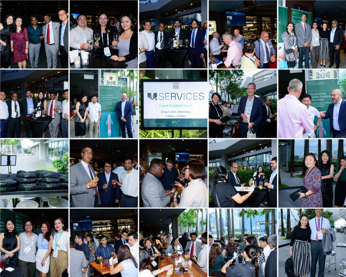 Oceanic_MS's tweet photo. As part of #SeaAsia2023, on Wednesday 26th of April, we had the pleasure of welcoming our clients, partners, friends and colleagues to our Cocktail event, held at Dallas Café & Bar, Marina Bay Sands, in Singapore.
#Oceanic #VServices @vgroupmaritime @FLYGMT @SeaTecUK https://t.co/GAdZIdDGtG