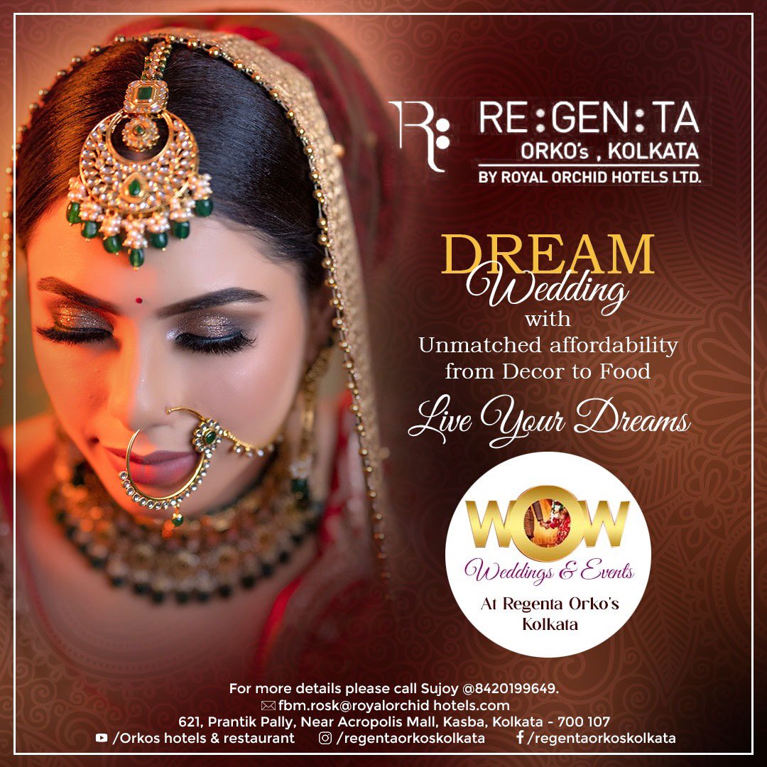 RegentaOrkos's tweet photo. Wedding is a celebration of love! 
Two souls and two families become one! 

Make your D-Day big with us, Regenta Orkos Kolkata! 

We promise you to give the best decor and soulful taste of town but that won’t be tough on your pocket! 

Make your special day even more bigger! https://t.co/gKkz1aDxSb