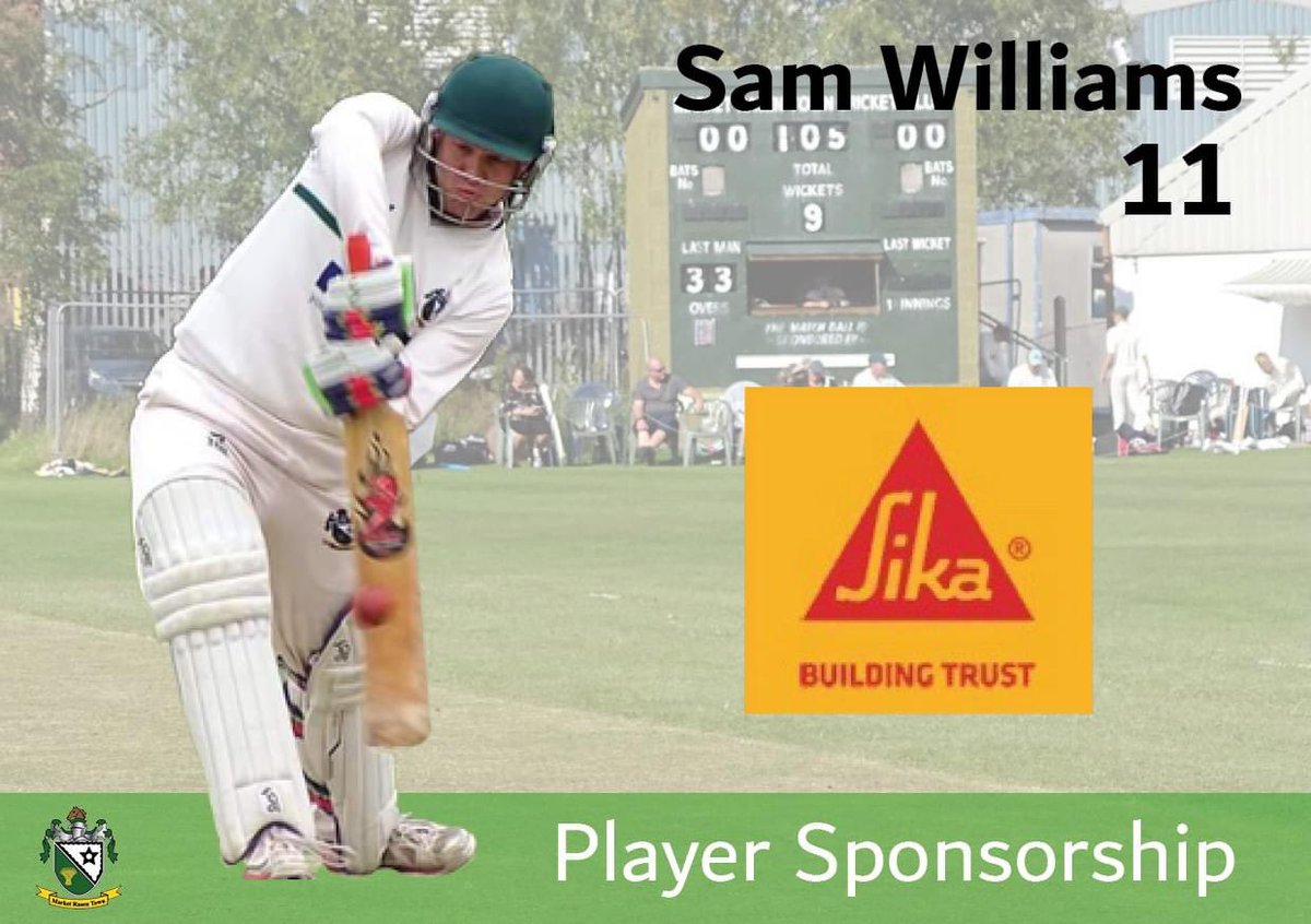 Another sponsorship announcement to start the day. We'd like to thank Sika for agreeing to sponsor 2nd XI top order batter Sam Williams for the forthcoming season.
#UTR