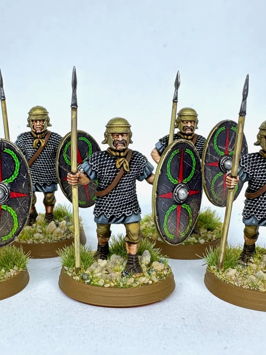 Finished 13 auxiliaries, yeah kind of a weird number, turns out you can only make 21 of these using the <a href="/AtVictrix/">Victrix Miniatures</a> pack, the other 3 are command figures. I did buy a second bag so I could get a total of 4 groups with 8 men.

#infamyinfamy #spreadthelard #wargaming