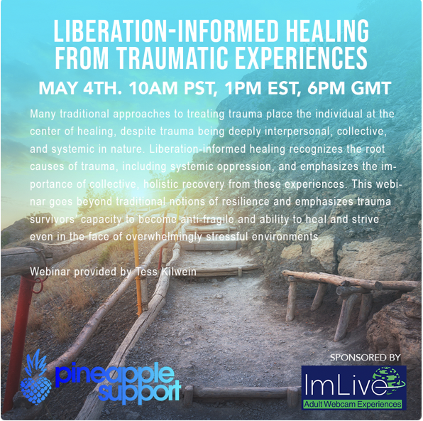 Performers - Still time to join @PineappleYSW Liberation Informed Healing Webinar next week🍍💙  Register<a class="tags" target="_blank" title="On Twitter" href="/?out=eyJ0eXAiOiJKV1QiLCJhbGciOiJIUzUxMiJ9.eyJpYXQiOjE3MjQxMjE0ODEsImlzcyI6InR3cG9ybnN0YXJzLmNvbSIsIm5iZiI6MTcyNDEyMTQ4MSwiZXhwIjoxNzU1NjU3NDgxLCJyZWRpcmVjdF91cmwiOiJodHRwczovL3R3aXR0ZXIuY29tL1BpbmVhcHBsZVlTVyJ9.OSCEoOX87gQ7a__py5ZCMo_DltlxK1oMgL6e8hw7wvsp-4IF80-MdBdzDyWAPVjUs4rTAgTi8J9KRxCJ1CdsVQ">@PineappleYSW</a>