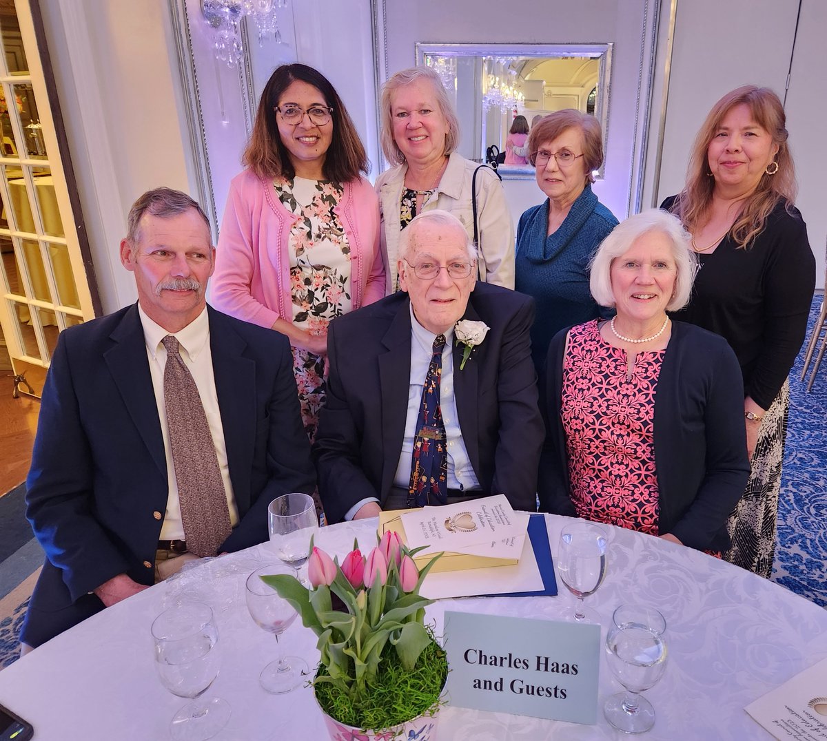 MCCEA President, Laurie Schorno presented Charles Haas, former Randolph student and RHS English teacher,  and President of The International Titanic Society a Friends of Education Award April 26, 2023 at The Meadow Wood. <a href="/RandolphSchools/">Randolph Schools</a> <a href="/RandolphTwpNJ/">Township of Randolph</a> <a href="/NJEA/">NJEA</a>