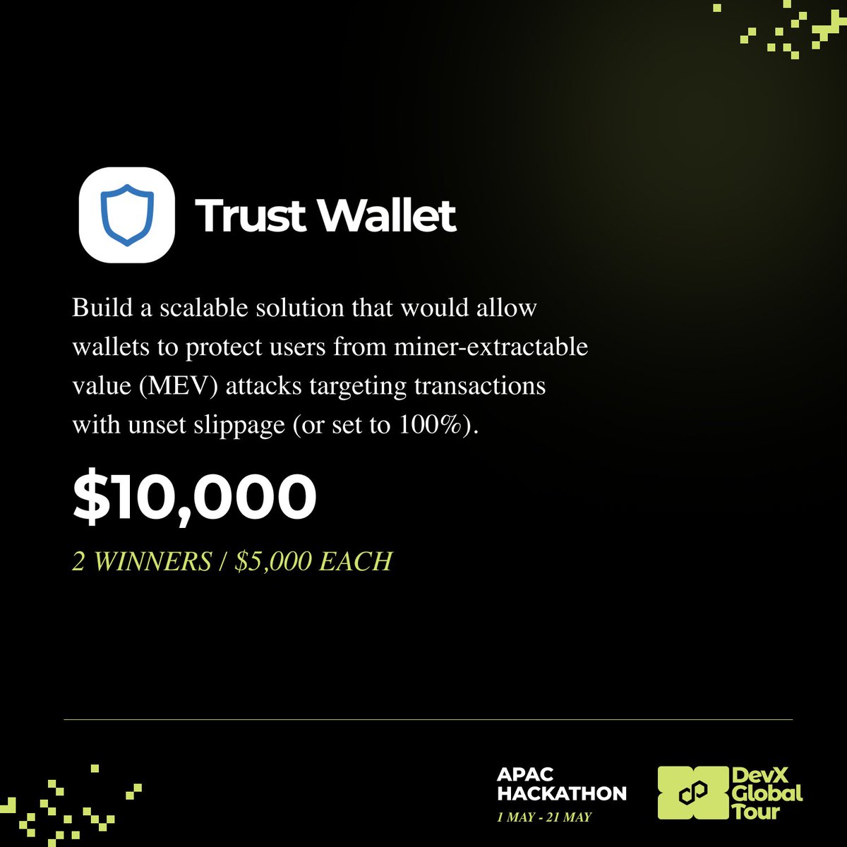 Trust Wallet is a secure crypto wallet where you can buy, store, collect  NFTs, exchange & earn crypto. 💸 @TrustWallet has $10,000 up for grabs 🔗  https://t.co/5MNSPXucif