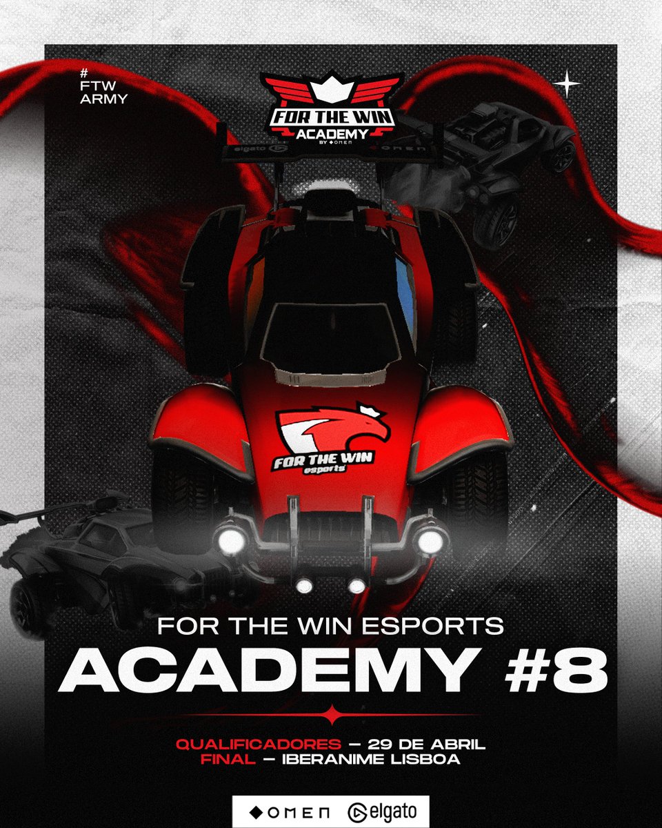 ftwesports's tweet image. A FTW Academy está de regresso para a sua 8ª edição! 🔥

No dia 29 de abril começa o qualificador de Rocket League! 🏎💨

Não vais querer perder a oportunidade de jogar em LAN! 🤩

Inscreve-te em⬇️
🔗 ftw.army/inscricoesftwa…

#ftwesports #ftwarmy #ftwacademy #OMENFTW #elgatoFTW