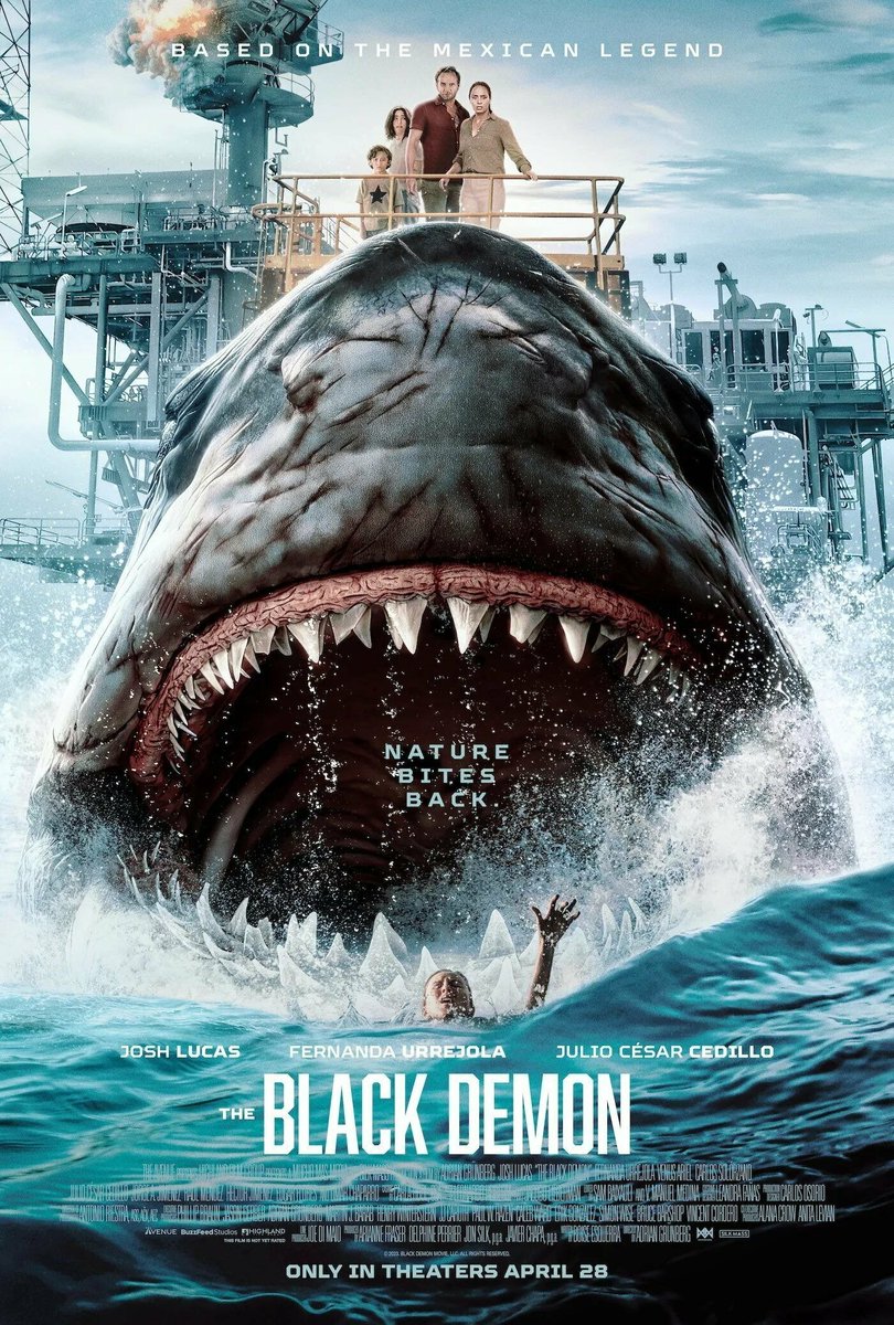 nnwhpod's tweet photo. The Black Dom | In theaters today

'Stranded on a crumbling rig in Baja, a family faces off against a vengeful megalodon shark."

#theblackdemon #sweethomealabama #sharks https://t.co/EsoyhWr6Yv