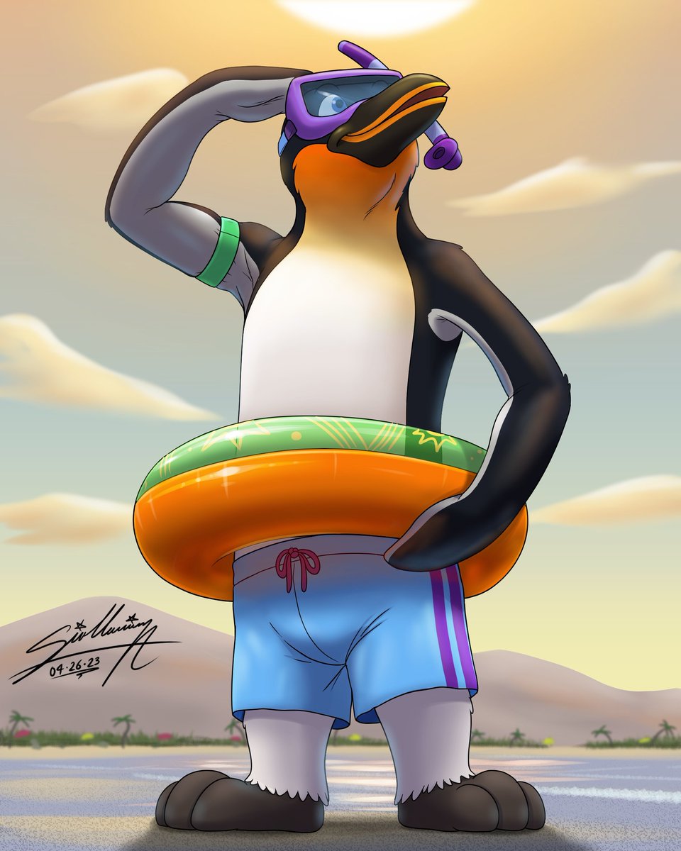 A little late for #WorldPenguinDay, but I present mine, the swimmer penguin is back! 🐧💦🩳🏖☀️
🎨DA: deviantart.com/sagadreams/art…