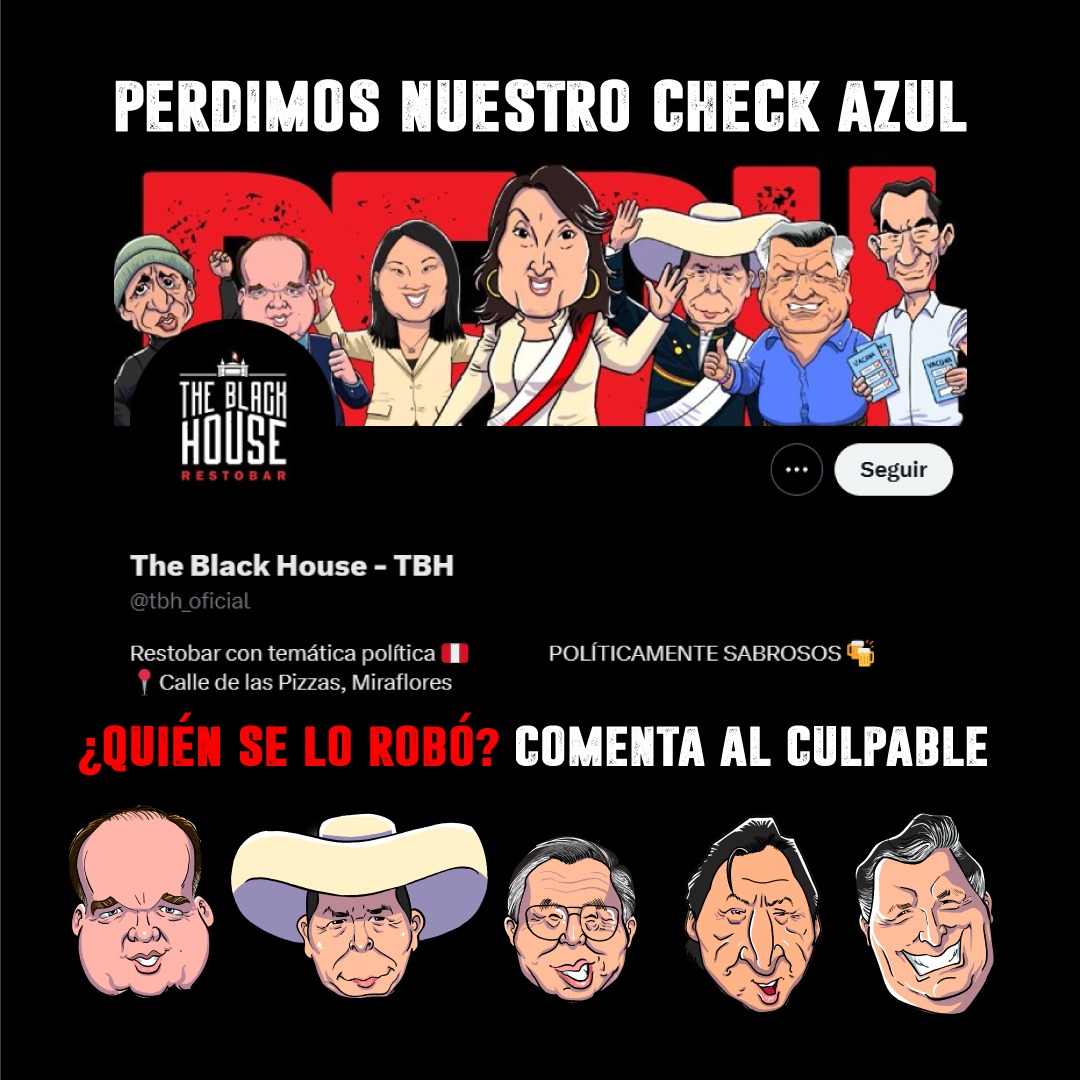 Justo cuando íbamos a obtener nuestro ✔️ azúl, al parecer sucedió algo extraño 😪

Ayúdanos a encontrar al culpable comentando ⬇️👇🏻

#twitter #redessociales #marcas #marketing #mercadonegro #twitter 

#toledo #pedrocastillo #fujimori #alan #alangarcia #congreso #noticias #policia