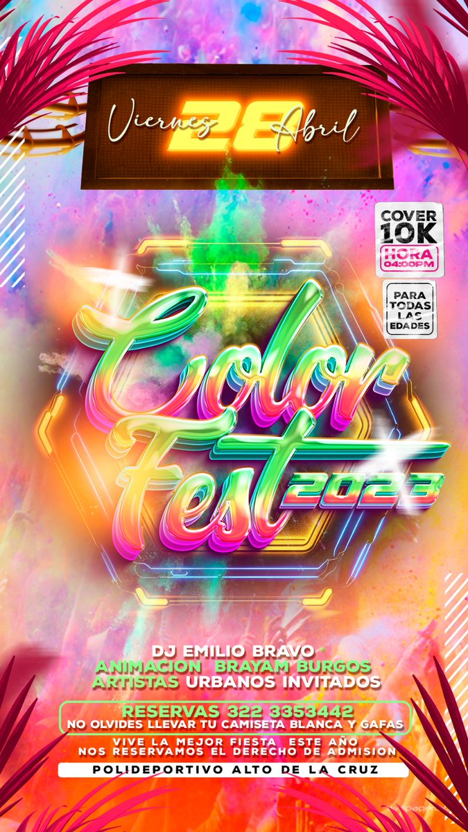ebravo503's tweet photo. Este VIERNES se baila en COLOR FEST 2023 🔥🤘🏻 https://t.co/pH3GS31VqT