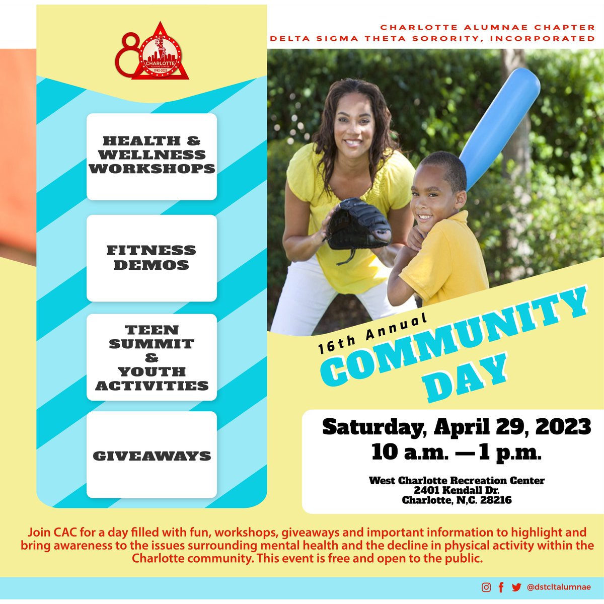 dstcltalumnae's tweet photo. In three days, we hold our 16th annual #CACCommunityDay; a free event open to the public, including activities for the entire family, free workshops, giveaways and more!
#CACCares #CACGivesBack #TrunksUp4CACCommittees #CACInTheCommunity #SensationalSAR #DST1913 https://t.co/DHseg3oOw8
