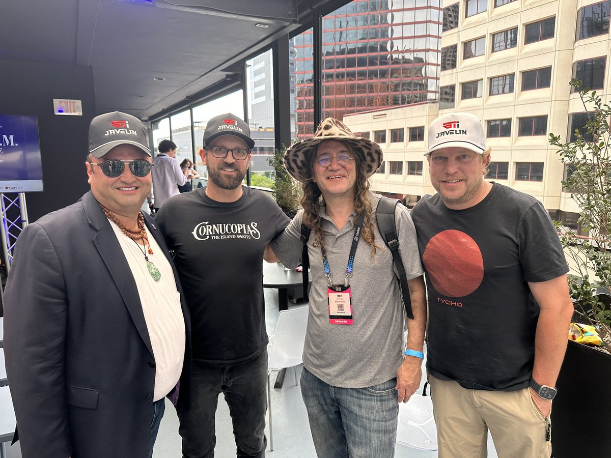 keyofjoshua's tweet photo. Day 1 at #Consensus2023 at the #CryptoAM event with @CityAM_Crypto @bengoertzel and @geoff3000โฆ#GTIJavelin @CornucopiasGame. Starting off strong! https://t.co/zvwVExPkiV