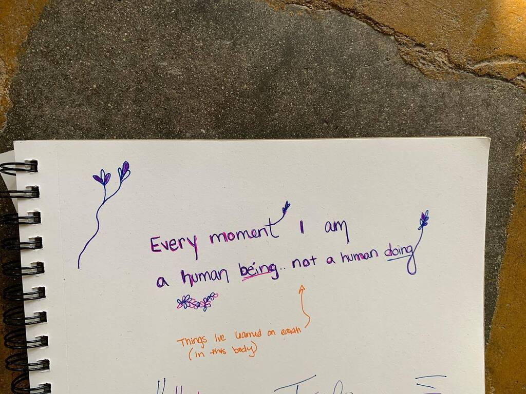 ZalmaBour's tweet photo. things I’ve learned on earth// I’m a human being not a human doing (thank god) https://t.co/pbQPSXKb04