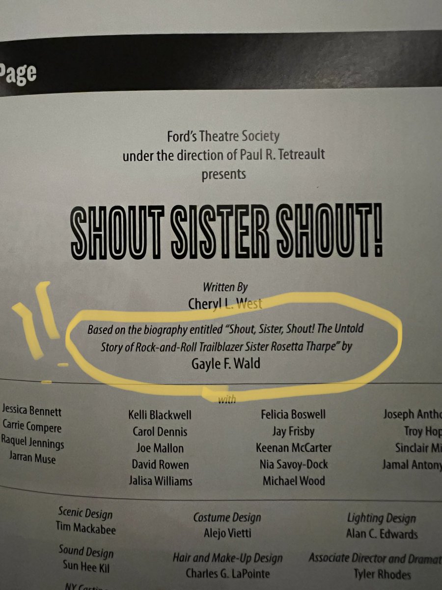 edwyattdc's tweet photo. If you live in DC and haven’t seen “Shout Sister Shout,” the story of Sister Rosetta Tharpe, the godmother of Rock&amp;Roll, treat yourself. Based on the book by @gaylewald it rocks! https://t.co/KB1NwgkM3C