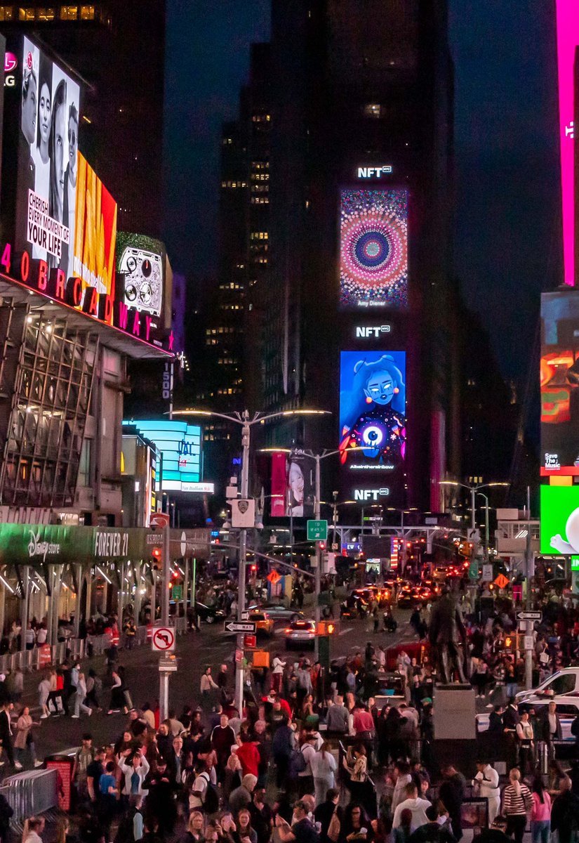 Another fabulous shot at Times Square. Thanks for all the love and support in my artist journey! I plan to keep on inspiring you! Stay tuned for more updates! 🎨✨ #TimesSquare #NFTartist
