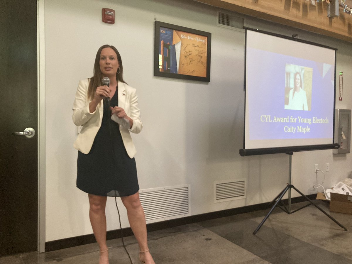 The only thing better than getting an award is getting to give one to a former student. <a href="/CaityMapleD5/">Councilmember Caity Maple</a> received the cultivating young leaders award. Since the day she was an intern at the <a href="/UCCenterSac/">UC Center Sacramento</a> she has taken her passion for public service to great heights. Proud of you!
