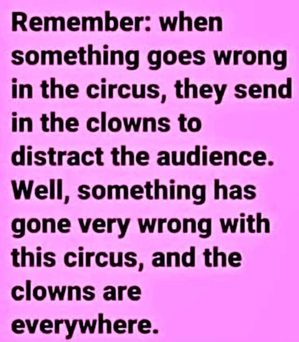 Has anyone seen a cotton candy stand yet? Directions to the tilt-a-whirl? There's surely a dunking booth, isn't there? What a week. 🤡🎡🎠