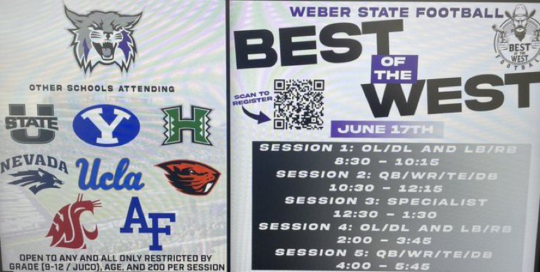 Kyle_Curtis03's tweet photo. Thank you @mmental7 for the invitation to your Best of the West camp! I cant wait to compete! @skyler_ridley @d_fiefia @RossApoWR_EZ @AlphaRecruits15 @WjJagursFB https://t.co/ryBPBPi6LP