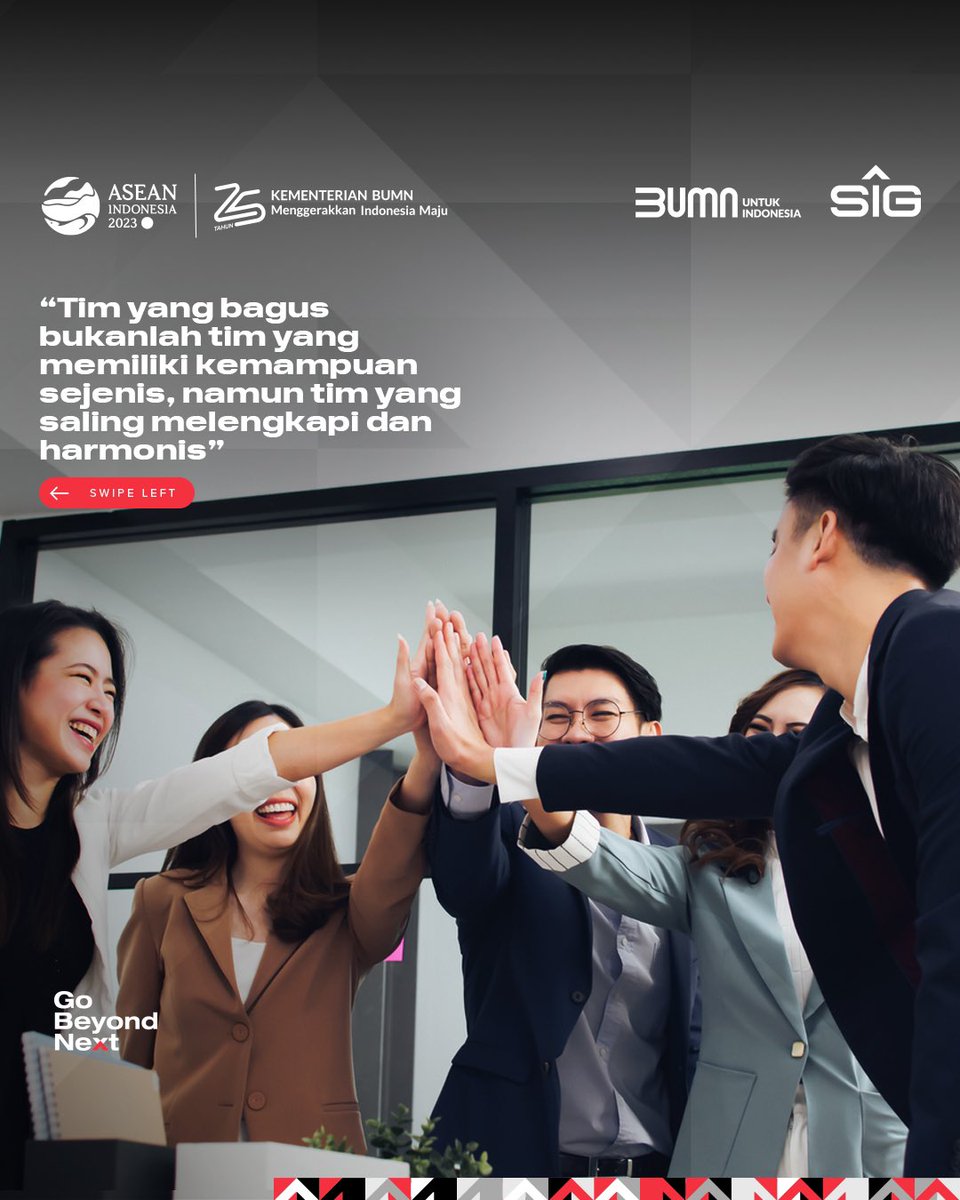 SIGofficial_'s tweet photo. Membangun teamwork di lingkungan kerja, dibutuhkan hubungan yang harmonis dengan rekan agar dapat mencapai tujuan bersama. Hal ini juga meliputi sikap saling melengkapi dan saling mempercayai serta menghormati dalam lingkungan bekerja. https://t.co/ovTaDDViJc