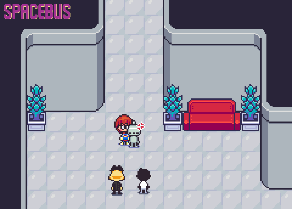 EruditoZz's tweet photo. New friends and new foes... Teaser for the upcoming first chapter of my rpg game, Spacebus! #Spacebus #pixelart #gamedev https://t.co/9iU5RfteFG